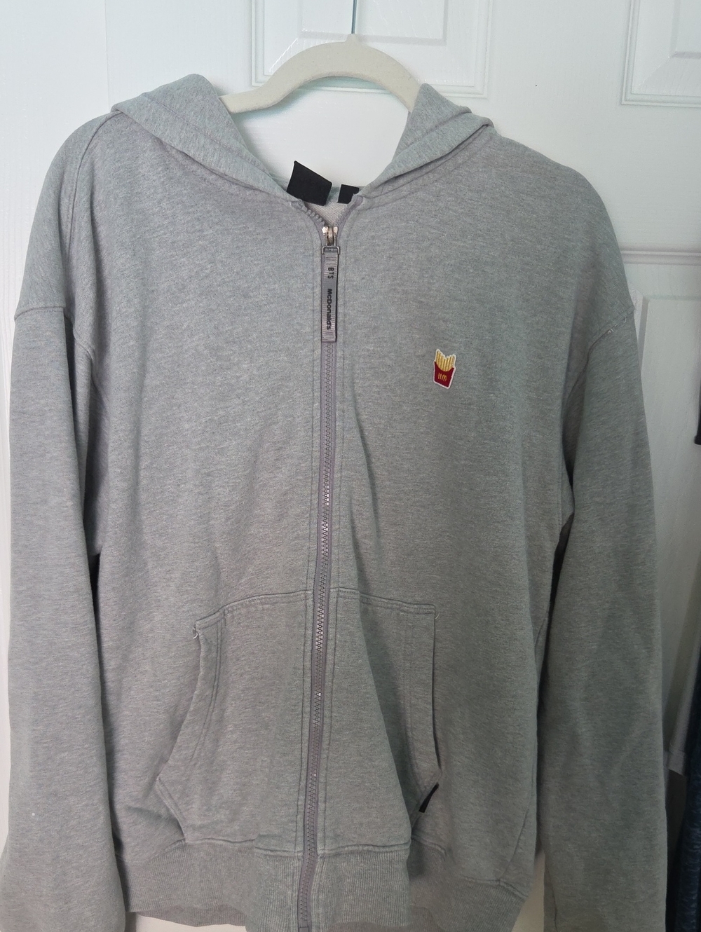 McDonald's BTS Light Gray Zip-Up Hoodie